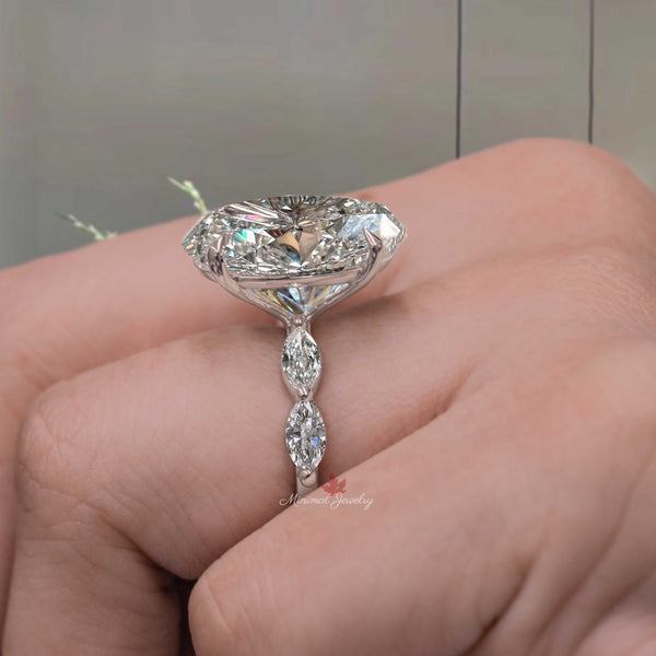 Oval moissanite engagement ring 8CT Moissanite Solitaire white Gold Wedding statement ring bridal jewelry big large diamond cocktail ring