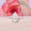 3 CT pear moissanite engagement ring,cathedral ring,hidden halo,solitaire pear shaped ring,pave accent floating ring,wedding ring•women