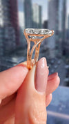 Pear Moissanite Engagement Ring Split Shank 14k Rose Gold Wedding Ring 16.5CT
