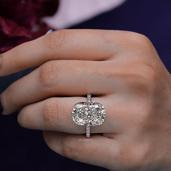 lab grown diamond engagement ring 12.5CT elongated cushion cut Lab diamond ring IGI Certified Large diamond Wedding Anniversary ring women