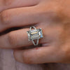 Emerald cut moissanite engagement ring split band solitaire 4.5 carat unique emerald cut moissanite ring split shank wedding ring for women
