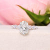 2.5 CT oval moissanite engagement ring,hidden halo,oval solitaire ring,14k white gold,unique oval cut moissanite ring,wedding ring for women