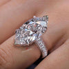 Marquise Moissanite engagement ring 8 CT Large Solitaire marquise Wedding anniversary Ring women gold cathedral big diamond cocktail ring