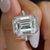 Emerald cut moissanite engagement ring 13.5 CT solitaire halo wedding ring large diamond cocktail ring gold cathedral ring anniversary ring