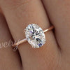2.5 CT Oval Moissanite Engagement Ring: 14k Rose Gold Hidden Halo