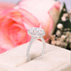 2.5 CT oval halo engagement ring,14k white gold,unique cathedral set,oval moissanite halo ring,oval cut moissanite,anniversary,wedding ring
