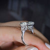 9CT Asscher Cut Moissanite Engagement Ring: Three Stone Wedding Ring