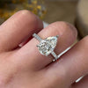 Lab Grown Diamond Engagement Ring 3 CT Pear Shaped Lab Diamond Ring Hidden Halo Wedding Ring Set Certified CVD Diamond Bridal set jewelry