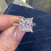 4 CT moissanite princess cut ring,hidden halo,princess cut solitaire engagement ring,low profile,square cut diamond alternative wedding ring