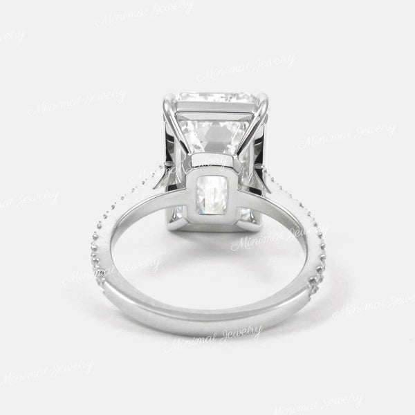Emerald Cut Moissanite Engagement Ring 16CT Large Solitaire Ring Celebrity Style Statement Wedding Anniversary Ring for Women big diamond