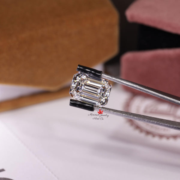 8CT Lab Grown Diamond Emerald Cut IGI Certified Loose Diamond Wedding Engagement Ring Custom personalized jewelry making anniversary ring