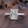 4.82 TCW radiant cut moissanite hidden halo engagement ring,claw prongs solitaire diamond white gold wedding ring,anniversary promise ring