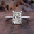 4.82 TCW radiant cut moissanite hidden halo engagement ring,claw prongs solitaire diamond white gold wedding ring,anniversary promise ring