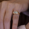 Gold pinky ring women 2 CT marquise moissanite ring Thick chunky gold ring Pinky Promise Ring For Her gypsy ring Signet Ring gold dome ring