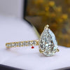 Lab Grown Diamond Engagement Ring 3 CT Pear Shaped Lab Diamond Ring Hidden Halo Wedding Ring Set Certified CVD Diamond Bridal set jewelry