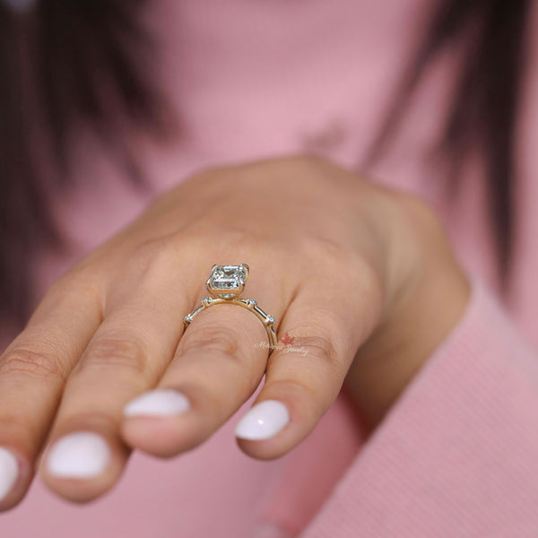 3 CT Lab Grown Diamond Ring set Emerald Cut Engagement ring and wedding band IGI certified diamond Bridal Set Anniversary ring for women