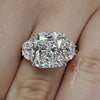 Three stone engagement ring 8.5 CT cushion cut moissanite engagement ring white gold ring celebrity inspired diamond wedding ring,women