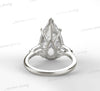 Pear Cut Moissanite Engagement Ring 21.5CT Three Stone pear shaped Wedding Statement Ring Side Shield Large Diamond Anniversary Ring gift