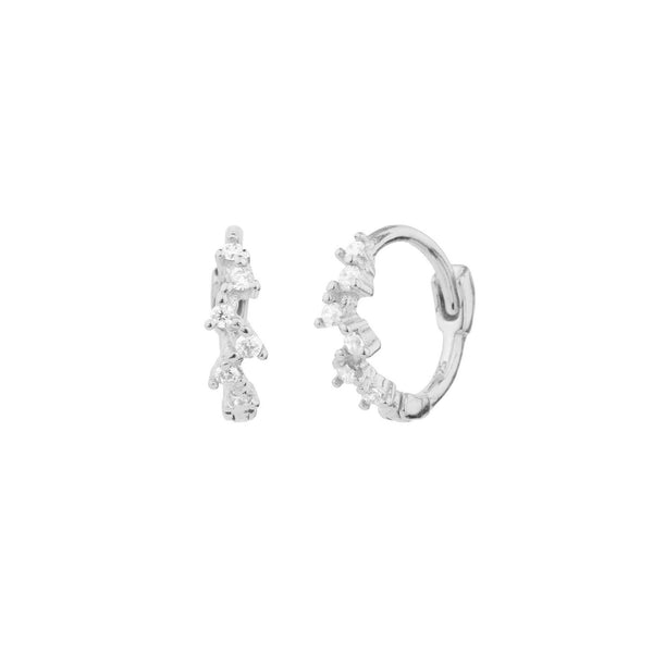 Diamond huggie hoop earrings,14k solid gold,cartilage earring,helix hoop,cartilage hoop,small•tiny hoop earrings•diamond huggie earrings