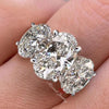 6 CT Three stone oval cut moissanite engagement ring hidden halo cathedral ring set large moissanite 3 stone wedding ring anniversary ring