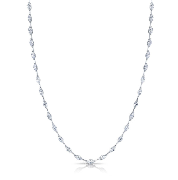 14k solid Gold Tennis necklace,Marquise moissanite necklace,tennis choker necklace,tennis chain eternity necklace,Moissanite tennis necklace