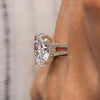 Oval Lab Grown diamond Engagement Ring 5.5CT IGI Certified Hidden Halo Split Shank Cathedral Set Oval Cut Diamond Wedding Ring for Women