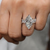 Marquise Moissanite engagement ring large Marquise solitaire 7.5 CT crushed ice moissanite eternity wide band diamond cocktail wedding ring