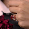 20CT Oval Ruby Engagement Ring Rose Gold large Statement Ruby Ring Unique july birthstone wedding anniversary ring for women cocktail ring