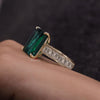 green emerald 14k gold anniversary ring for women