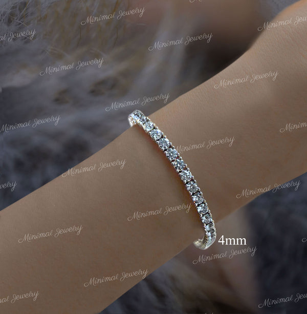 Moissanite tennis bracelet,14k solid yellow,rose,white gold tennis bracelet,moissanite bracelet,lab diamond tennis bracelet,wedding bracelet