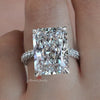 Radiant cut moissanite engagement ring hidden halo 12.5CT large solitaire wedding ring women aniversary ring large diamond statement ring