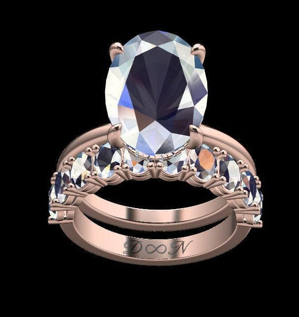 5CT Lab grown diamond ring with band E-F/VVS2 Europe size 50,mans band 18k Rose gold european size 62, D∞N Engraving on bands do not on ring