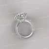 17.5 CT Old Mine Cushion Cut Moissanite Engagement Ring: Hidden Halo, Three Row Pave