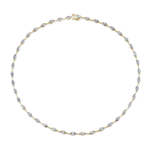 14k solid Gold Tennis necklace,Marquise moissanite necklace,tennis choker necklace,tennis chain eternity necklace,Moissanite tennis necklace