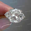 5 CT Old mine cushion cut moissanite engagement ring,Three stone moissanite ring,trillion&big old European cut 3 stone cushion wedding ring