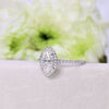2 CT Marquise Moissanite Engagement Ring: 14k White Gold Halo