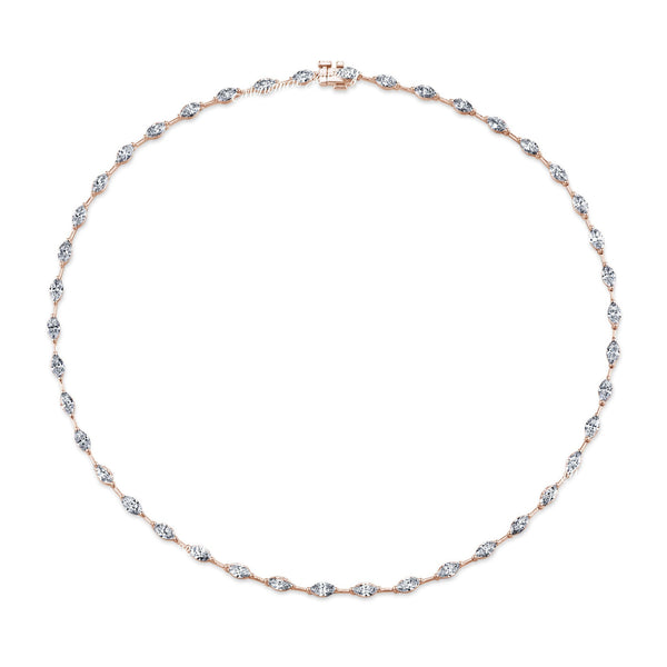 14k solid Gold Tennis necklace,Marquise moissanite necklace,tennis choker necklace,tennis chain eternity necklace,Moissanite tennis necklace