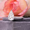 3 CT pear cut moissanite engagement ring,hidden halo pear shaped ring,solitair,pave prong,pear moissanite ring,bridal wedding ring,women