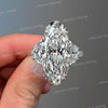 7.2 TCW Oval Moissanite Engagement Ring: White Gold Three Stone wedding ring