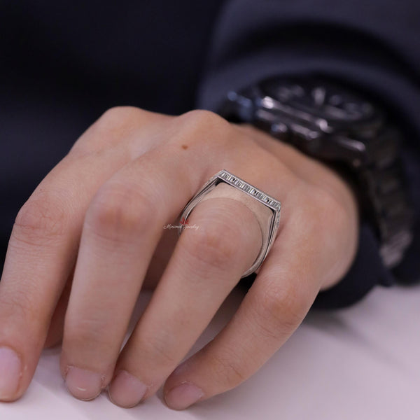 mens lab grown diamond ring wedding band unique diamond engagement ring for mens gift for him gift for husband anniversary promise ring