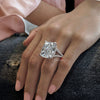 19.5 CT big large cushion cut moissanite engagement ring,celebrity style,split shank,elongated cushion solitaire wedding ring,hidden halo