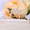 2 CT Marquise cut moissanite,three stone engagement ring,trillion cut&marquise,unique moissanite cluster ring,14k white gold wedding ring