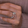 5.5CT Two stone ring pear shaped engagement ring Toi et moi hidden halo pear moissanite&pink pear morganite ring double diamond wedding ring