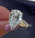 10 CT Pear shaped engagement ring big pear moissanite engagement ring unique wide eternity band,cocktail diamond teardrop ring wedding ring