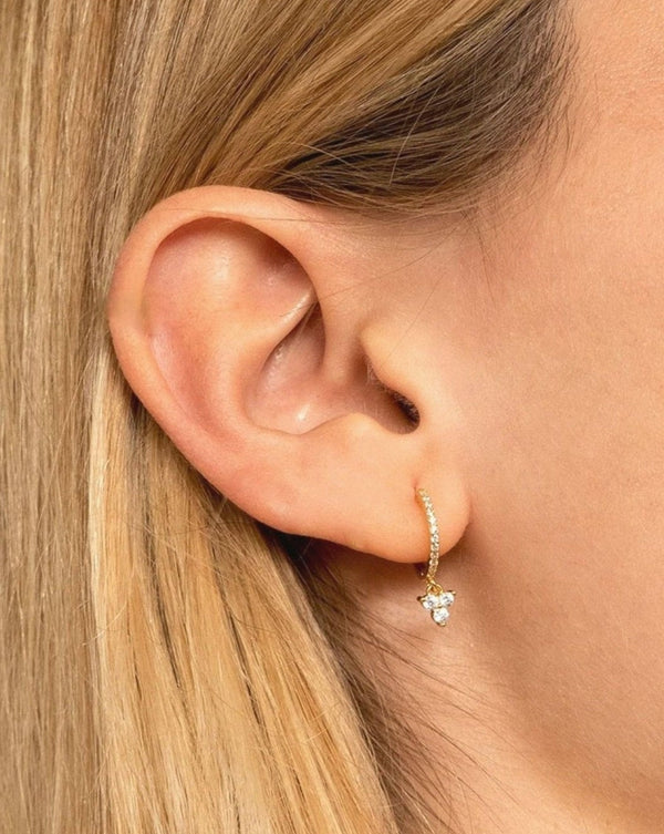 diamond huggie hoop earrings with charm,solid gold hoops,diamond drop dangle,charm hoop earrings,small,tiny hoop earrings,diamond earrings