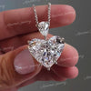 Heart moissanite pendant necklace,18k/14k solid gold chain necklace 11.37CT solitaire pendant necklace,moissanite necklace, iced out pendant