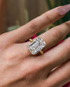 10 CT Lab grown diamond ring Emerald Cut Engagement Ring 14k gold IGI certified Large Diamond Statement Wedding anniversary Ring for women