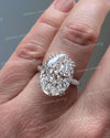 7.5 CT Oval cut moissanite engagement ring,double claw prong Cathedral,celebrity style,big large moissanite oval solitaire ring,wedding ring