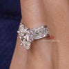 2CT Marquise Moissanite Engagement Ring channel set Solitaire eternity wide band Wedding Ring White Gold Bridal Ring Anniversary Gift ring
