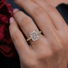Lab Grown Diamond Ring 4CT Radiant Cut Engagement Ring Hidden Halo Two Tone 14K Gold IGI Certified diamond Wedding Ring Anniversary ring
